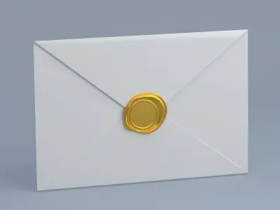Envelope With Seal Collection 3D model