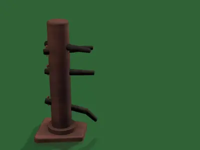 Dojo Diorama Wooden Fighting Man 3D print model