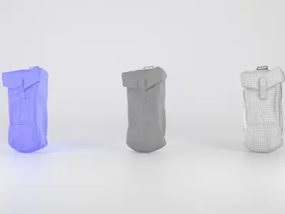 Military bag for grenades 38 Low-poly 3D model