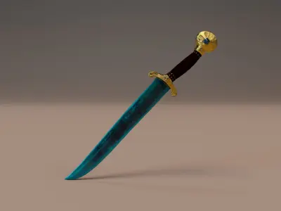 Fantasy Dagger Pack   Water and Metal Variants  PBR GameReady Low-poly 3D model