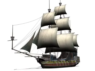 Galleon Low-poly 3D model from CGTrader