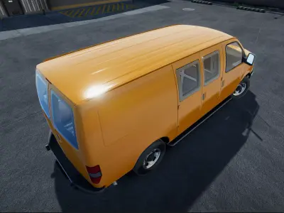 Industrial american van unity asset Low-poly 3D model