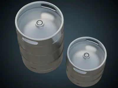 Beer Kegs 1A Low-poly 3D model