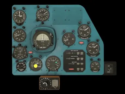 Mi-8MT Mi-17MT Right Panels Board English Low-poly 3D model