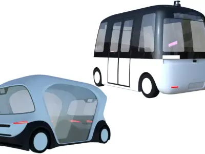 Autonomous shuttle buses 3D Model Pack