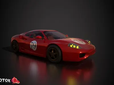 RaceCar ferrari italia Free low-poly 3D model