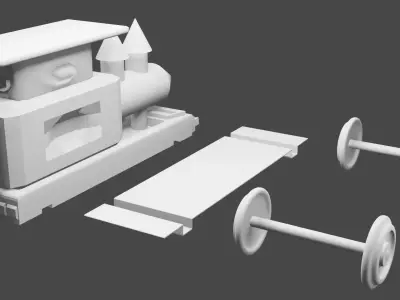 Train 3D Printable  Low-poly 3D model
