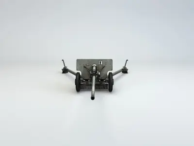Low Poly Zis 2 57mm Soviet Anti Tank Gun Low-poly 3D model