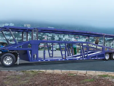 Truck with Car Carrier 3D model