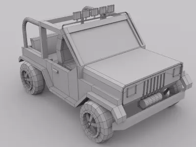 jeep four vilar  Low-poly 3D model