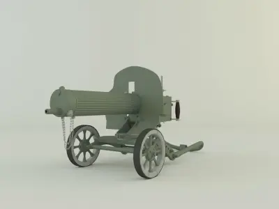 Old machine gun 3D model purchase