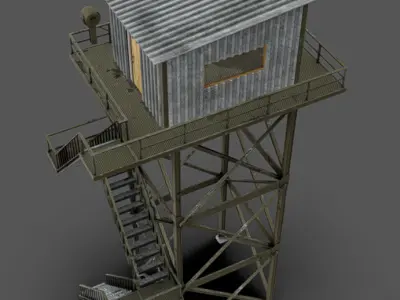 Guard Tower 01 Low-poly 3D model