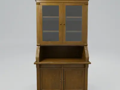 Used Wooden Cupboad Low-poly 3D model