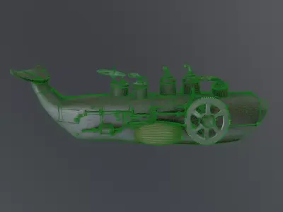 steampunk submarine Free 3D model