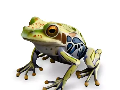 Stylized SemiTransparent Frog Low-poly 3D model