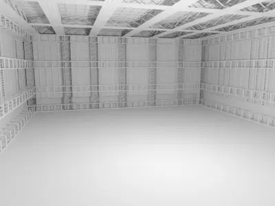 Hangar Interior - No Material Low-poly 3D model