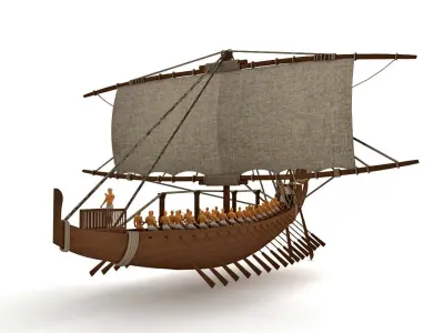 ancient Egyptian ship 3D model