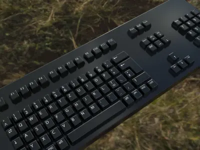 Computer  PC Set with Different Textures Low-poly 3D model