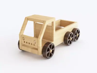 Wooden toy truck 09 3D model