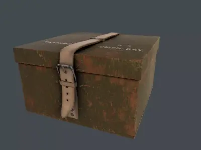 Old Military Ration Box Low-poly 3D model