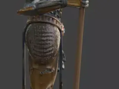 Futuristic Cyberpunk Pharaoh Statue Low-poly 3D model