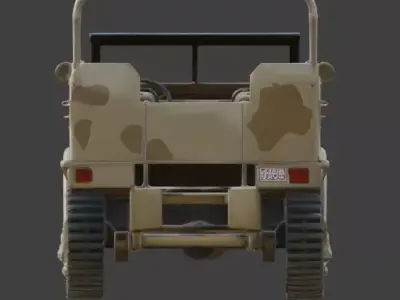 WWII Half-Track Desert Carrier 3D Model Low-poly 3D model