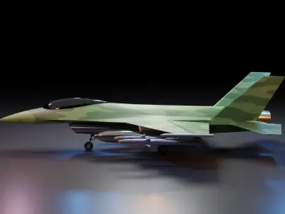 F - 16 Fighter Jet Low-poly 3D model