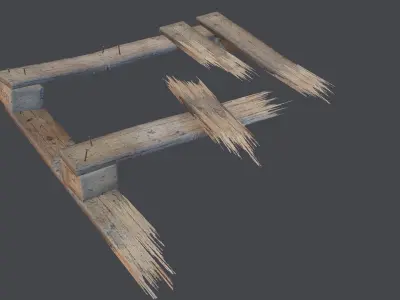 Old Palette damaged Low-poly 3D model