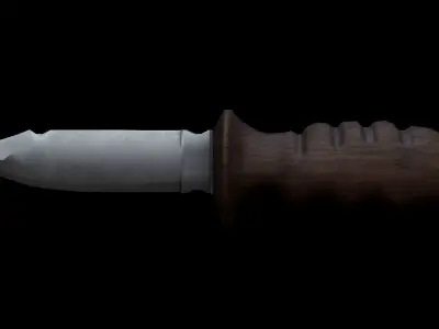 Semi-Antique Combat Bayonet Knife - Game-Ready 3D Model Low-poly 3D model