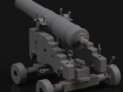 French Naval Cannon 3D print model