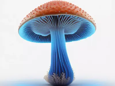Fantasy Bioluminescent Mushroom 3D Model 3D model