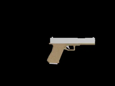 3D pistol model gun Low-poly 3D model
