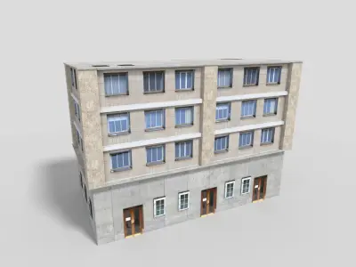 low poly building 22 Low-poly 3D model