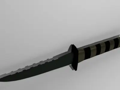 Combat Knife Low-poly 3D model 15