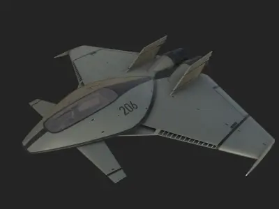 Sci Fi Rigged Spacecraft Low-poly 3D model
