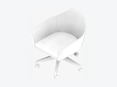 Chair - Simplicity - 5 Star Castors Low-poly 3D model
