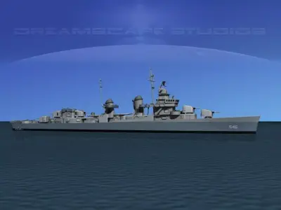 Fletcher Class Destroyer DD-546 USS Brown 3D model