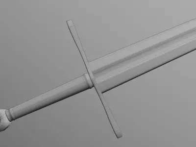 Game-Ready Medieval Longsword Low-poly 3D model