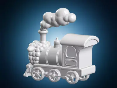Chibi Sheep Steam Train 3D Print Model 3D print model