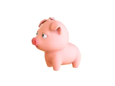 Cartoon Pig Animal Cute Low-poly 3D model