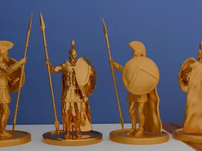 SPARTAN or GREEK WARRIOR ANCIENT Statue  3D model