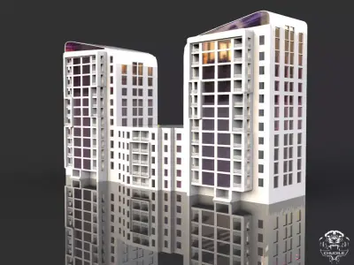 Modern Building Low-poly 3D model