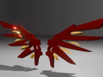 low poly wing 3D model