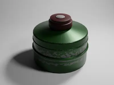 Face mask gas filter Low-poly 3D model