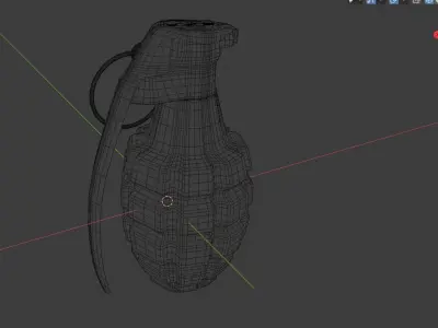 high poly Grenade 3D model