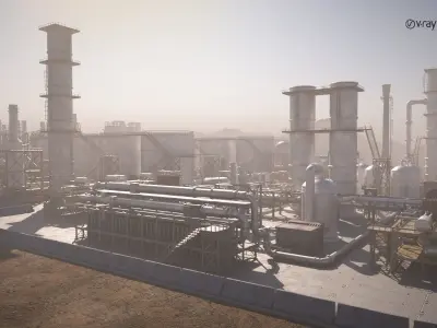 oil factory 3D model