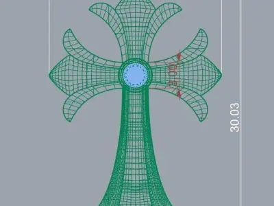 Chorme-Heart Charm Necklace Free 3D model