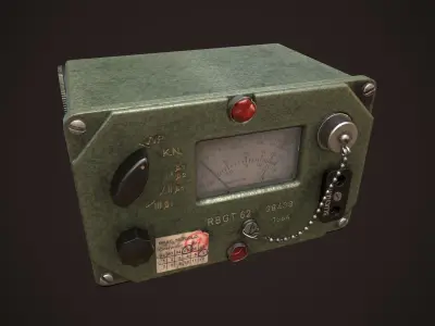 Vintage Military Dosimeter - Low-poly Game-ready PBR 3D Model Low-poly 3D model