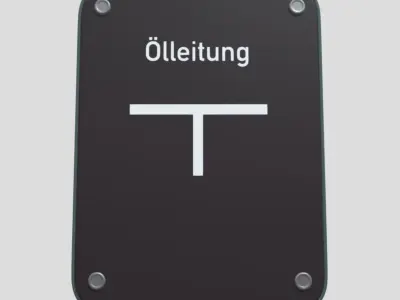 Alle Ver- und Entsorgungs Hinweisschilder 3D Model Pack