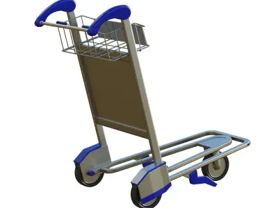 Luggage Trolley Low-poly 3D model
